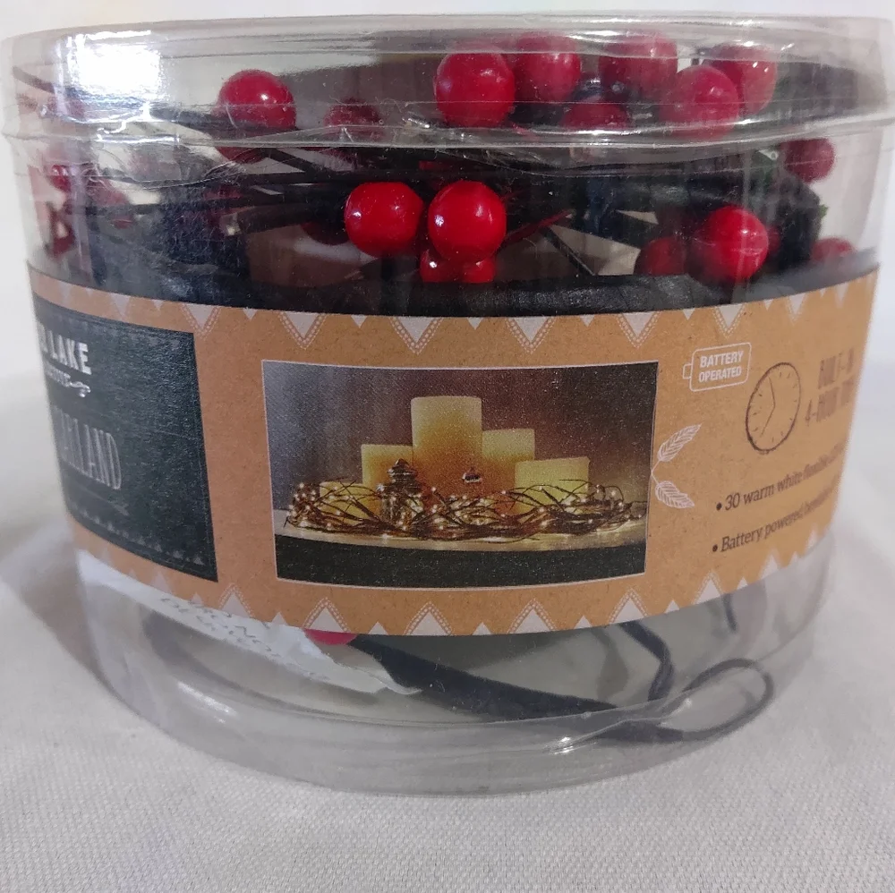 COPY - NEW Silver Lake Collective Garland 6 ft LEDBuilt in 4 Hr Timer Battery O…